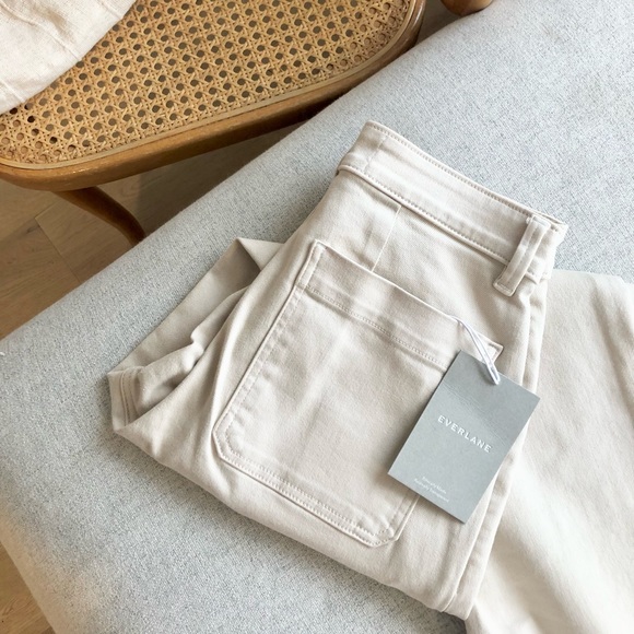SOLD on Depop - Everlane Sandstone Straight Leg Crop Pants - Straight Leg Canvas - Picture 3 of 6